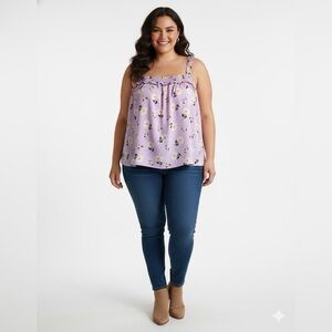 Derek Heart Pink Floral Tank Top
